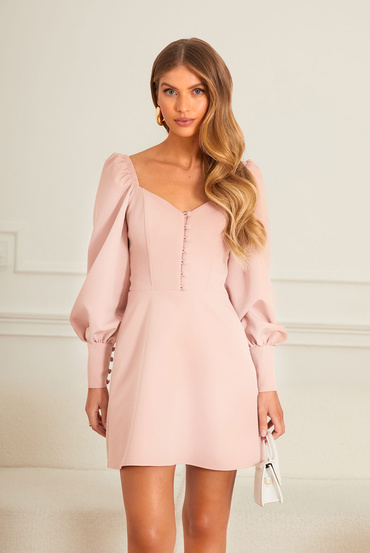 Sheila - Women's Pastel Pink Waist Accentuating Dress ' Fernanda'.